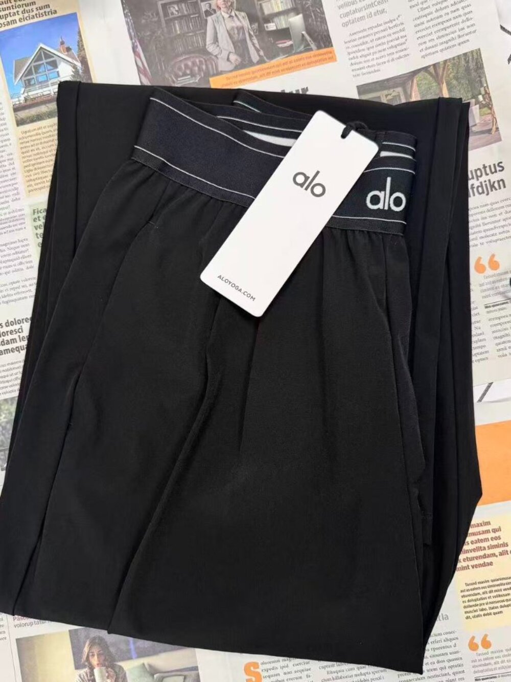 NWT ALO Yoga Suit Up Wide Leg Trouser,Black,30-inch length💟Travel Summer - Picture 1 of 8